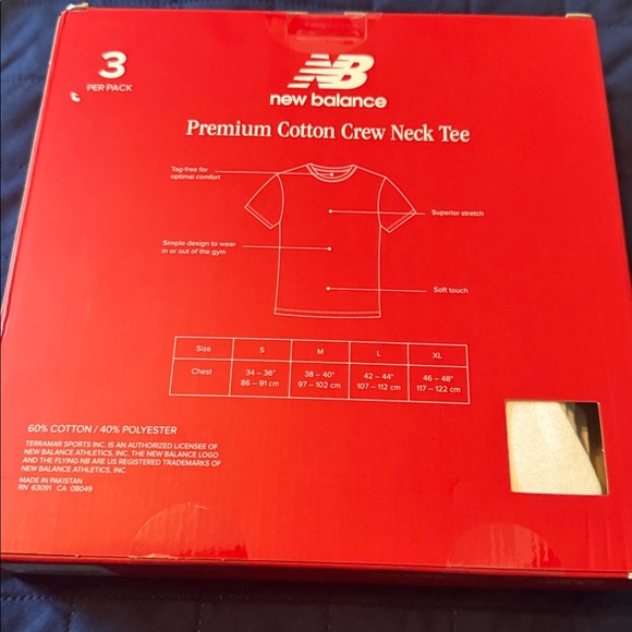 New Balance White Crew Neck Tee 3-Pack. NWT - Picture 2 of 5
